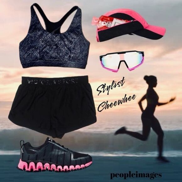 Tek Gear Sports Bra High-Impact Gray Patterned Racerback Keyhole Cutout Size L - Picture 9 of 16